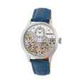 thumbnail image 1 of Heritor HERHR7303 Automatic Winthrop Leather Band Skeleton Mens Watch - Silver & Blue, 1 of 3