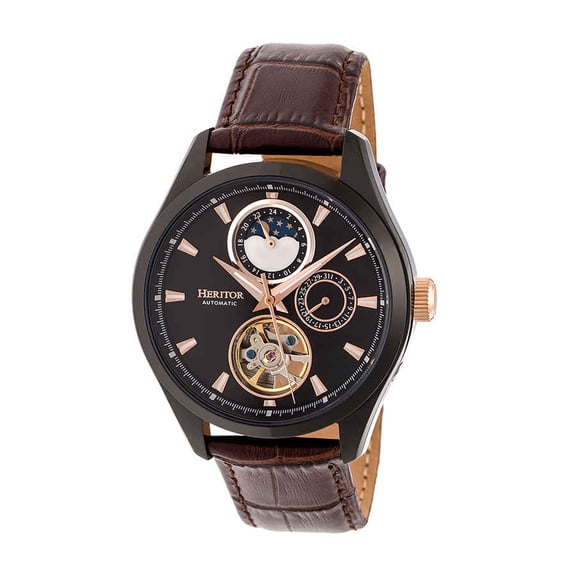 Heritor Sebastian Automatic Black Dial Men's Watch HR6906