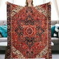 thumbnail image 1 of Heriz Antique Vintage Boho Persian Carpet Flannel Fleece Throw Blankets 50"X40" Lightweight Fluffy Winter Fall Blanket Cozy Soft Fuzzy Plush Home Decor for Couch Bed Sofa Bedroom Living Room Travel, 1 of 6