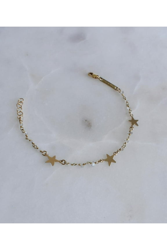 Herkimer Diamond Three Star Bracelet