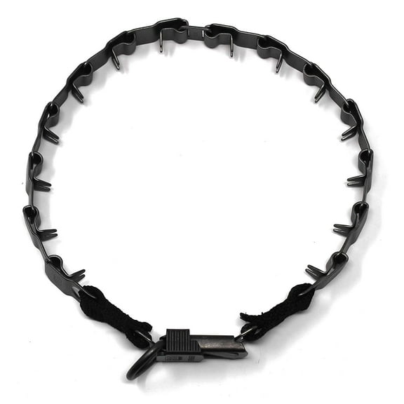 Herm Sprenger Black Neck Tech Stainless Steel Prong Dog Training Collar with Quick Release Buckle Matte Black Pet Pinch Collar No-Pull Collar for Dogs Made in Germany 19 inches