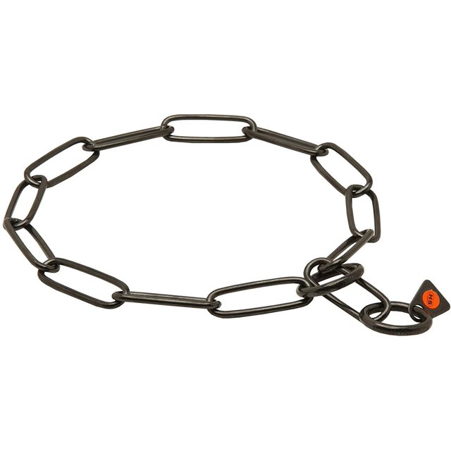Herm Sprenger Black Stainless Steel Long Link Fur Saver Dog Training