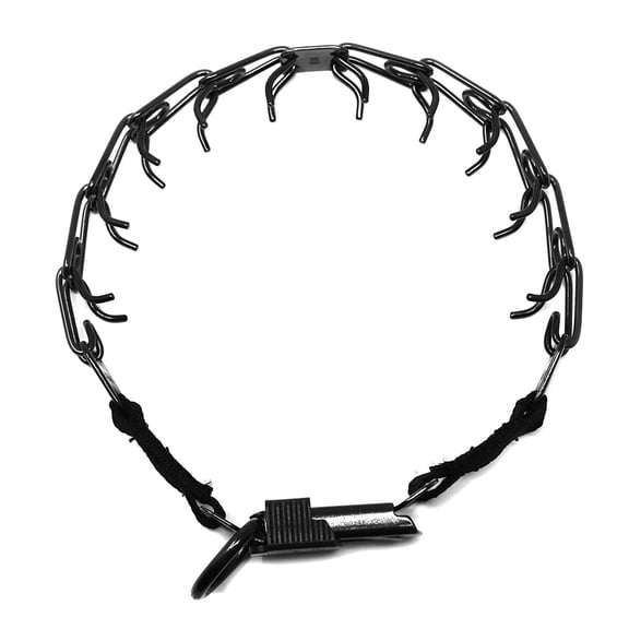 Herm Sprenger Black Stainless Steel Prong Dog Training Collar with Quick Release Buckle Ultra-Plus Pet Pinch Collar No-Pull Collar for Dogs Made in Germany 2.25mm x 16in Small