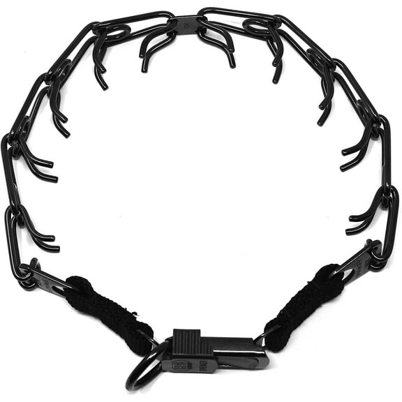 Herm Sprenger Black Stainless Steel Prong Dog Training Collar with Quick Release Buckle Ultra-Plus Pet Pinch Collar No-Pull Collar for Dogs Made in Germany 4mm x 24in Large