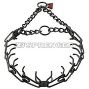 Herm Sprenger Black Stainless Steel Ultra-Plus Prong Collar with Center-Plate and Assembly Chain - 3.2 mm x 23 inches