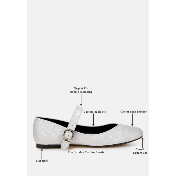 Herma Glitter Pin Buckle Ballerinas