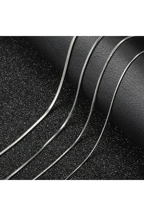 0.9/1.2/1.5/2mm Mens Womens Silver Square Snake Necklace 22inch