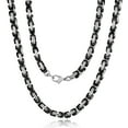 thumbnail image 1 of Hermah 5mm Adult Men Byzantine Box Necklace Chain Black Stainless Steel Necklace 20-30inch, 1 of 4