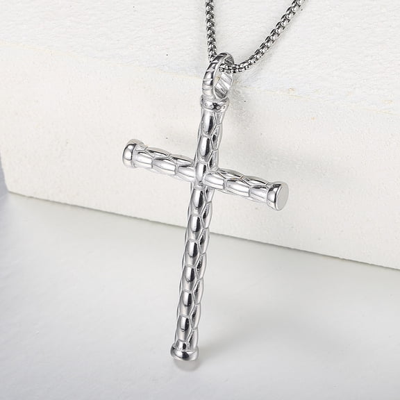 Hermah Mens Womens Cross Pendant Necklace Gold Silver Box Chain