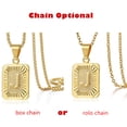 thumbnail image 1 of Hermah Womens Mens Gold Initial Letter Pendant Necklace Box Rolo Chain Optional, 1 of 6
