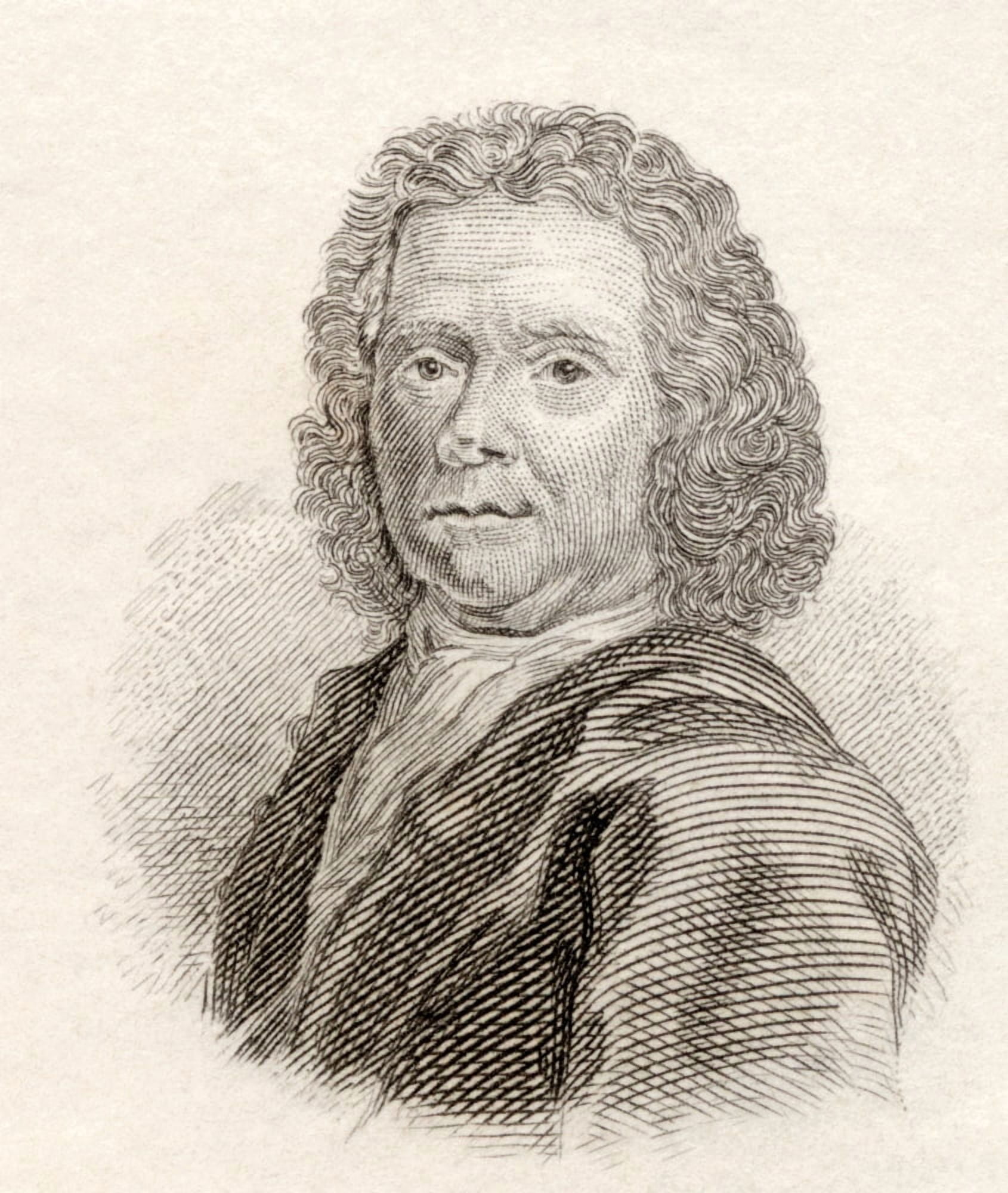 Herman Boerhaave 1668 To 1738 Dutch Botanist Humanist And Physician From Crabbs Historical Dictionary Published 1825 Canvas Art - Ken Welsh Design Pics (13 x 16)