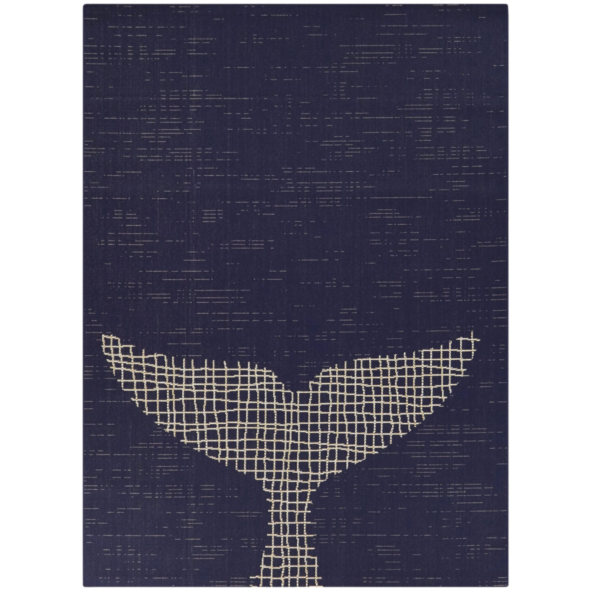 Herman Coastal Navy and Beige Synthetic Flat Woven Area Rug