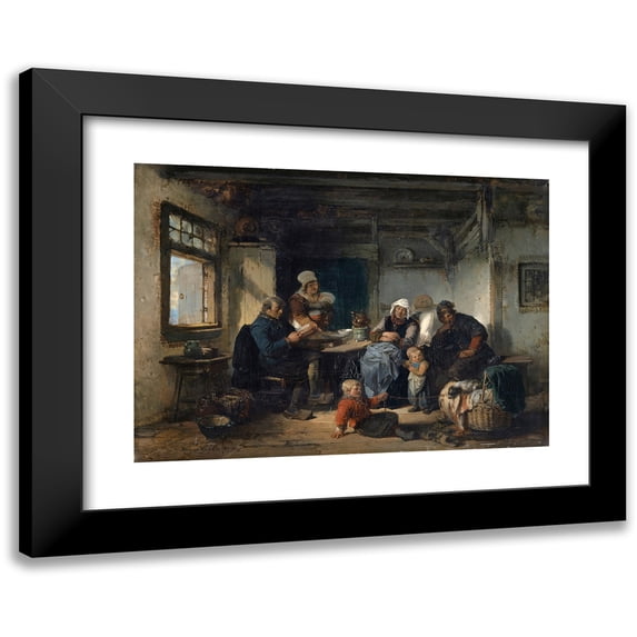 Herman Frederik Carel Ten Kate 24x18 Black Modern Framed Museum Art Print Titled - Peasant Interior