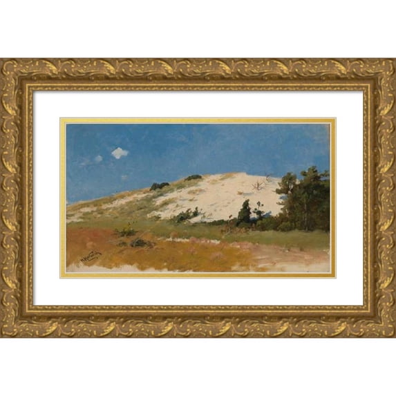 Herman Hartwich 24x16 Gold Ornate Framed and Double Matted Museum Art Print Titled - Cape Cod, Sand Dune (1894)