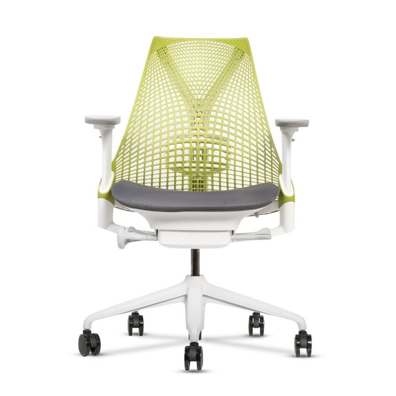 Restored Herman Miller Sayl Chair - Frameless 3D Intelligent Back, Harmonic Tilt - PostureFit - Adjustable Arms - 12‑Year Warranty along with 3 Yr Mechanical Warranty - Green (Refurbished)