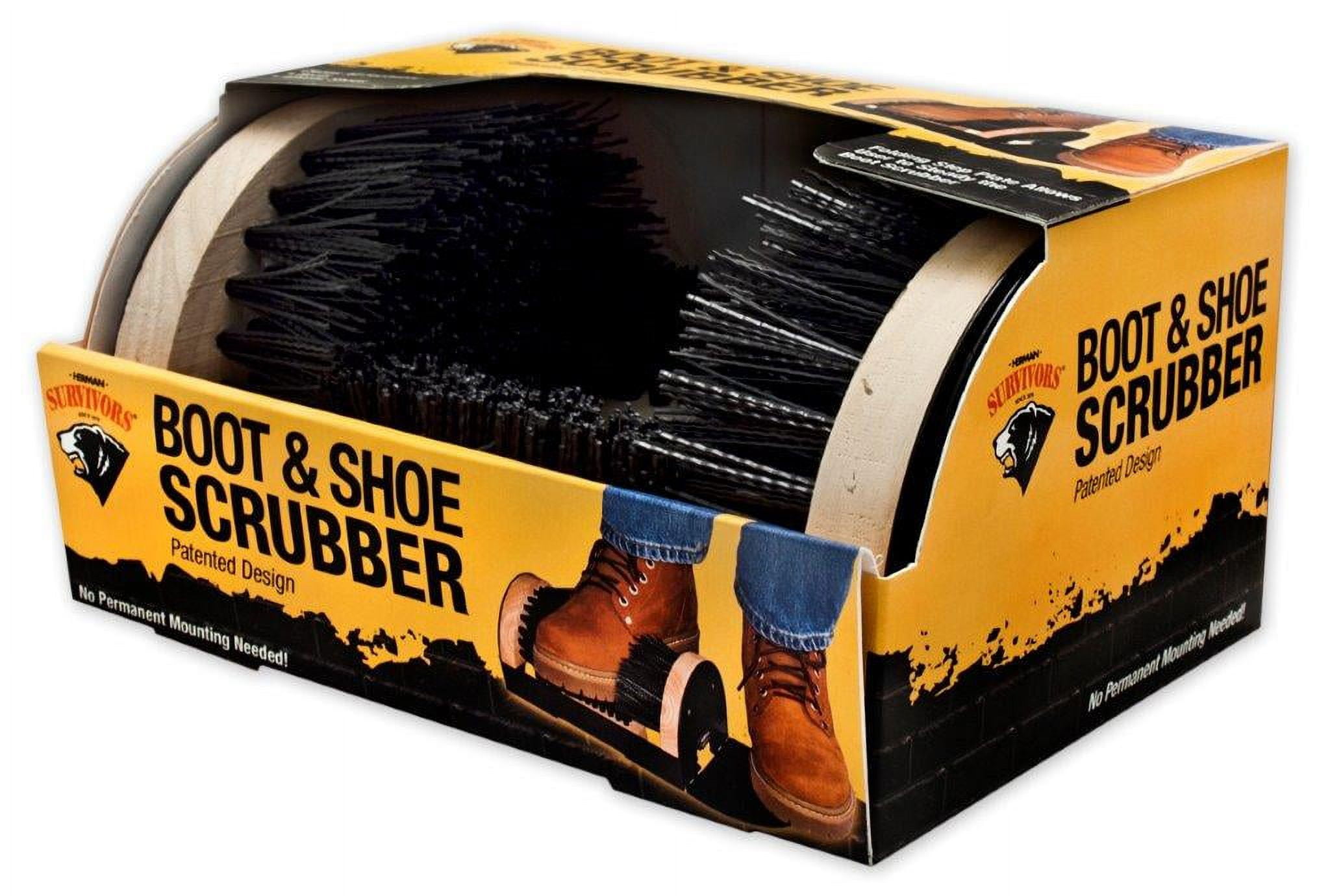 Herman Survivors Boot and Shoe Scrubber, Shoe Brushes, Hardwood, Steel, Yellow