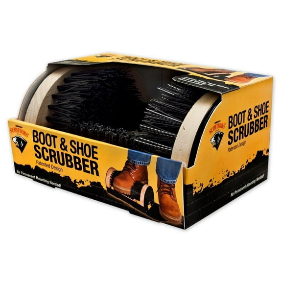 Herman Survivors Boot and Shoe Scrubber, Shoe Brushes, Hardwood, Steel, Yellow