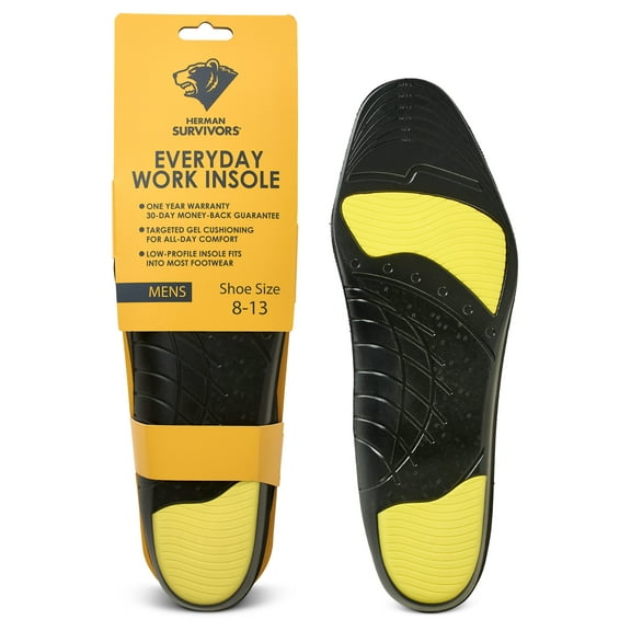 Herman Survivors Everyday Work Insoles, All-day Comfort, Men's 8-13 Men's