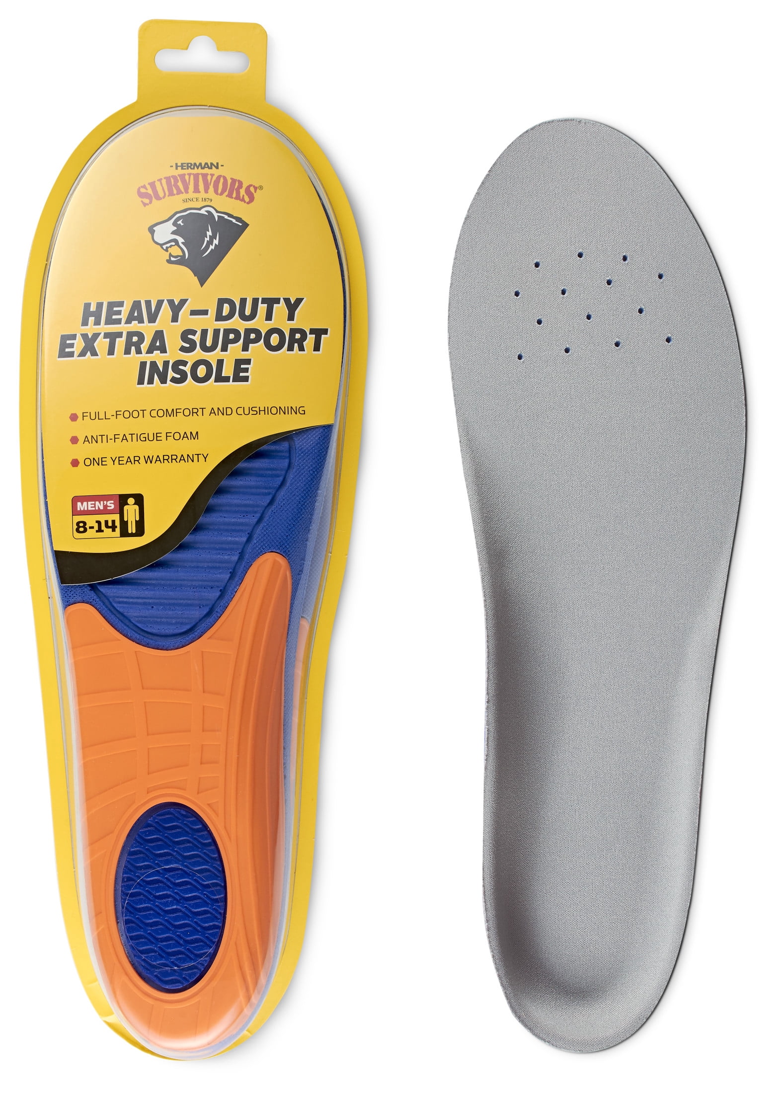 Herman Survivors Heavy Duty Extra Support Insole, Anti-fatigue Foam, Men's 8-14
 Men's