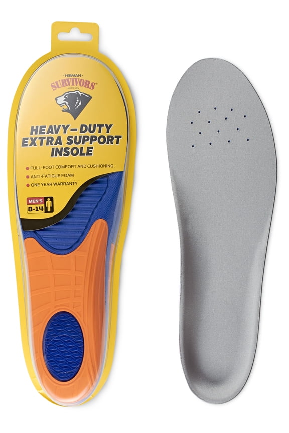 Heavy Duty Extra Support Insole, Anti-fatigue Foam, Men's 8-14
 Men's