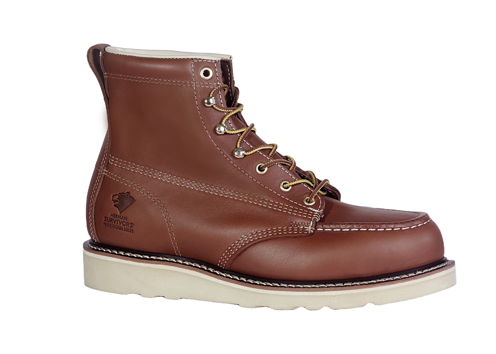 Men's Soft Toe Full Grain Leather Backhaul Brown Work Boots
