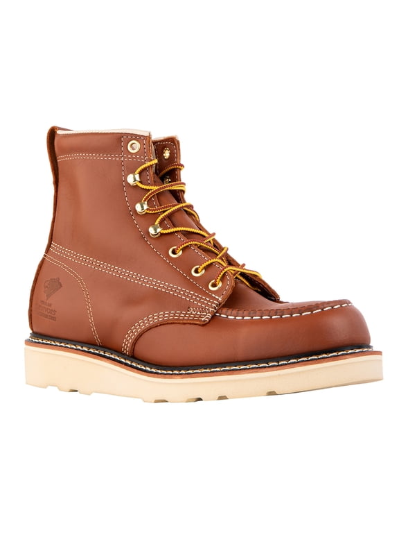 Men's Soft Toe Full Grain Leather Backhaul Brown Work Boots