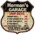 thumbnail image 1 of Herman's Garage Shop Rates Sign Gift 8x12 Metal Sign 211110019186, 1 of 1