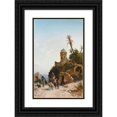 thumbnail image 1 of Hermann David Salomon Corrodi 11x14 Black Ornate Wood Framed Double Matted Museum Art Print Titled: On the Road to Jerusalem, 1 of 5