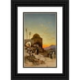 thumbnail image 1 of Hermann David Salomon Corrodi 12x18 Black Ornate Wood Framed Double Matted Museum Art Print Titled - Evening Prayers Outside Jerusalem, 1 of 5