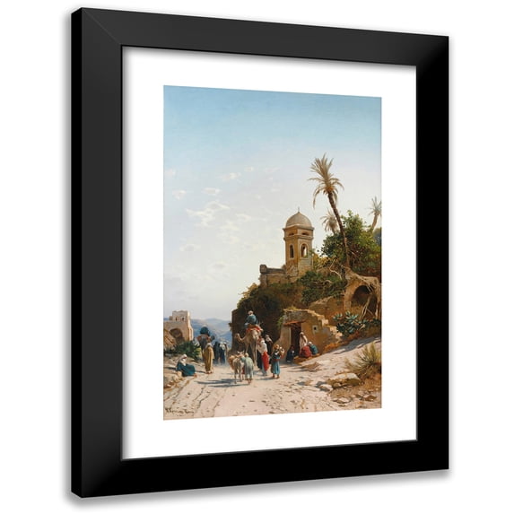 Hermann David Salomon Corrodi 13x18 Black Modern Framed Museum Art Print Titled - On the Road to Jerusalem