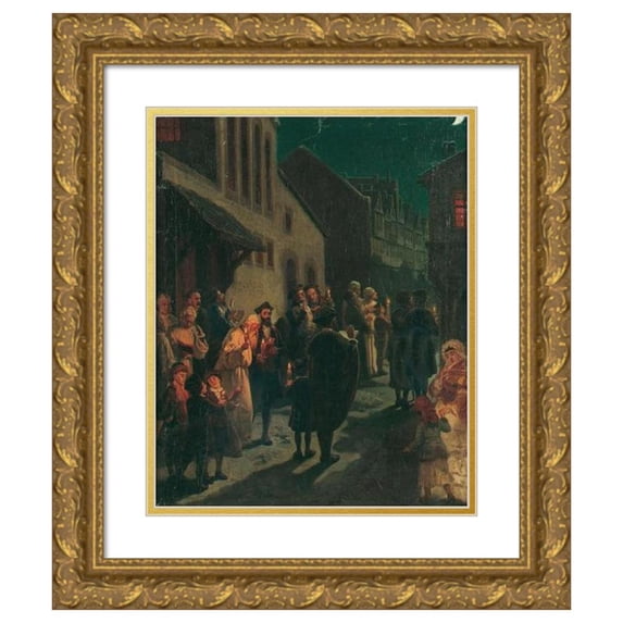 Hermann Junker 15x18 Gold Ornate Wood Frame and Double Matted Museum Art Print Titled - New Moon (19th Century)