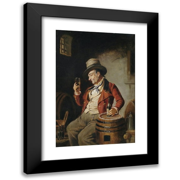 Hermann Kern 11x14 Black Modern Framed Museum Art Print Titled - Weintrinker Im Fasskeller.Tif”