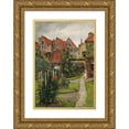 thumbnail image 1 of Hermann Linde 11x14 Gold Ornate Wood Frame and Double Matted Museum Art Print Titled - Urban Garden in Lubeck (Johannisstrasse 64) (1891), 1 of 4