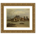 thumbnail image 1 of Hermann Meyerheim 18x15 Gold Ornate Wood Frame and Double Matted Museum Art Print Titled - The Island of Niederwerth on the Rhine, Near Koblenz, 1 of 4