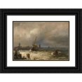 thumbnail image 1 of Hermann Ottomar Herzog 14x11 Black Ornate Wood Framed Double Matted Museum Art Print Titled: The Return from Fishing, 1 of 5