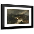thumbnail image 1 of Hermann Ottomar Herzog 18x14 Black Modern Framed Museum Art Print Titled - Watermill on the Roaring Mountain Stream (1870), 1 of 5