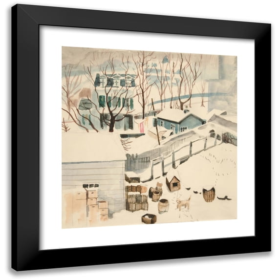 Hermann Post 20x21 Black Modern Framed Museum Art Print Titled - Backyards (ca. 1929)