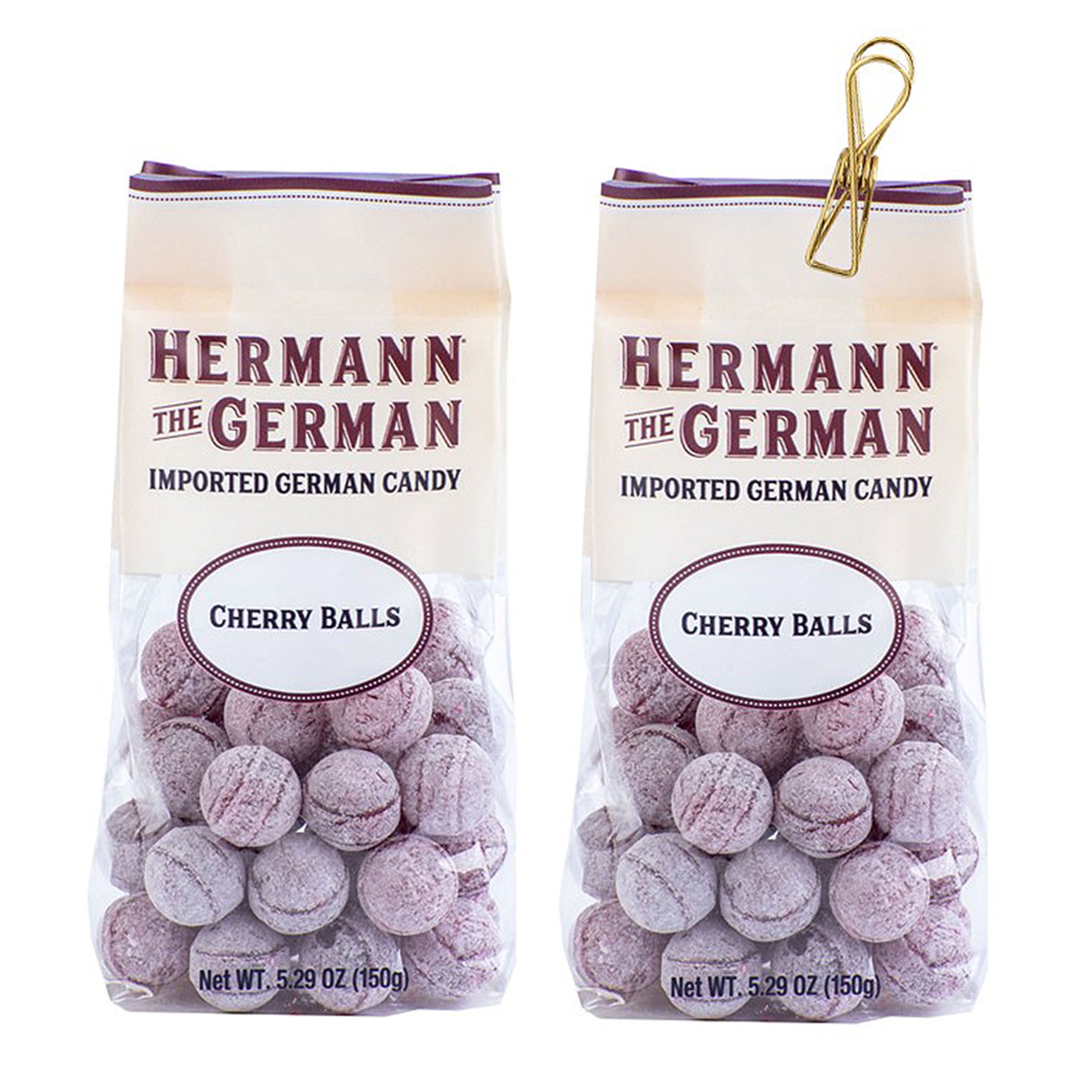 Hermann the German Bavarian Cherry Hard Candy 5.29 oz. X 2 with Bonus  Vintage Design Metallic Bag Clip (3-Pc Set) - Walmart.com, image size:2500x2500