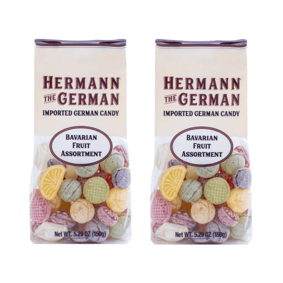 Hermann the German Hard Candy Bavarian Fruit Assortment, 5.29 oz (2 pack)