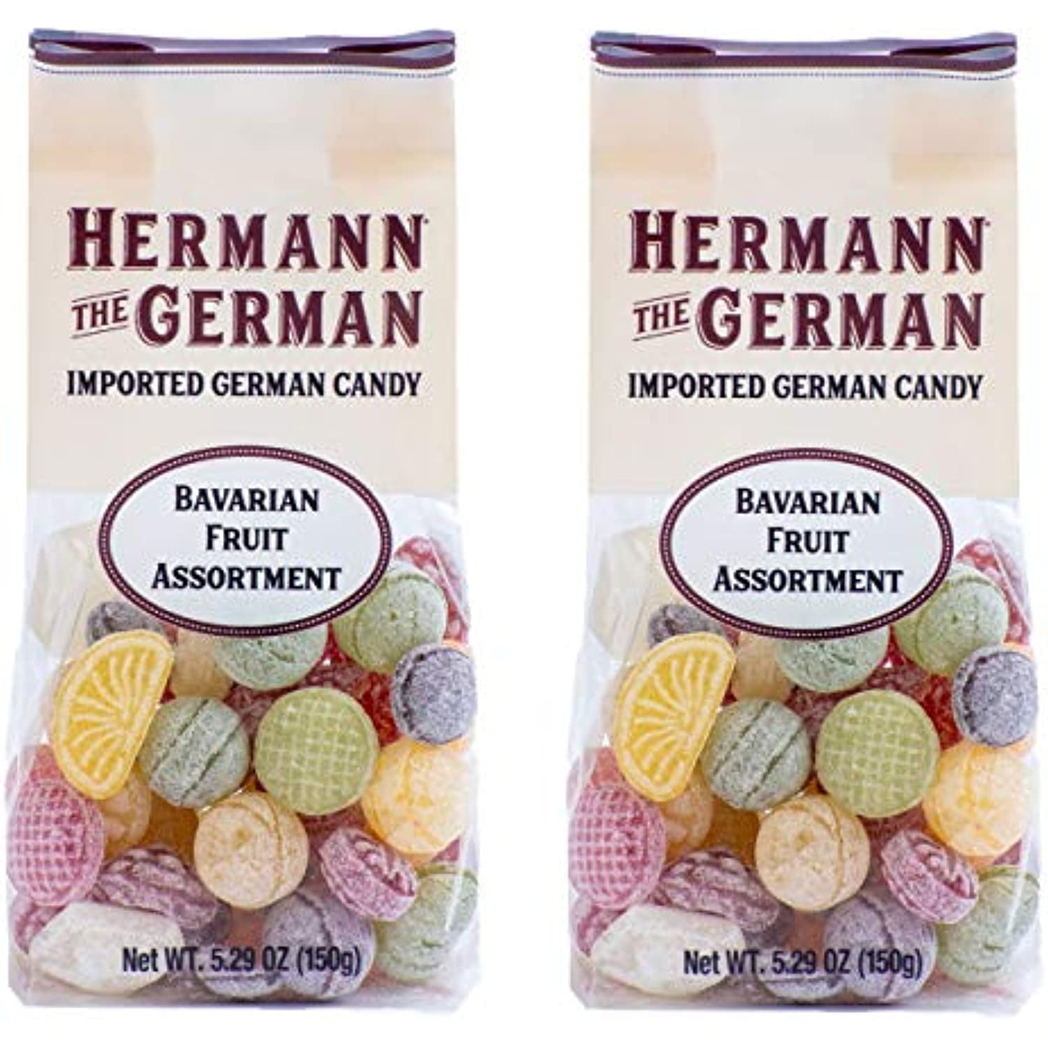 Hermann the German Hard Candy - Imported - Pack Of 2 (Bavarian Fruit Candy Assortment)