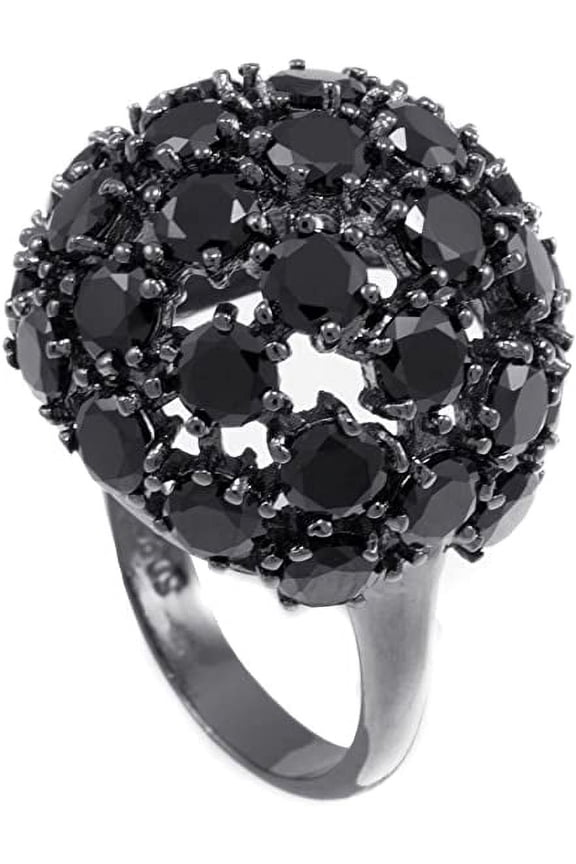 Hermatite Plated Ladies Stardust Bling Ring RL196
