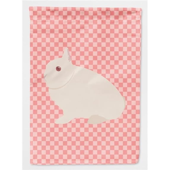 Hermelin Rabbit Pink Check Flag Canvas House Size