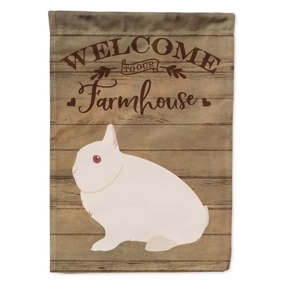 Hermelin Rabbit Welcome Garden Flag