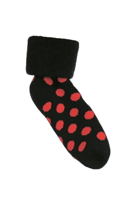 Hermell 89122 Comfort Bed Socks, Navy & Red - Spots