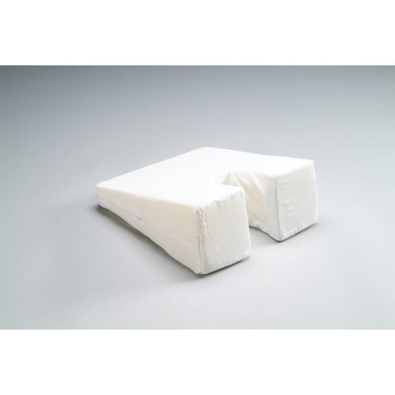 Hermell Products Face Down Pillow: 1 Count, White, 29" x 14" x 6", Slopes Down To 1-1/2"
