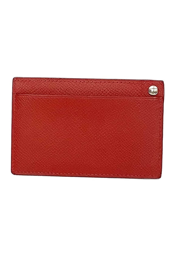 Pre-Owned Hermes HERMES Business Card Holder Case Choo Red J Stamp (Good)