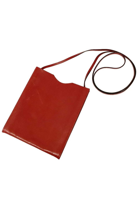Pre-Owned Hermes HERMES Onimetou Pochette Shoulder Bag Crossbody Box Calf Red (Good)