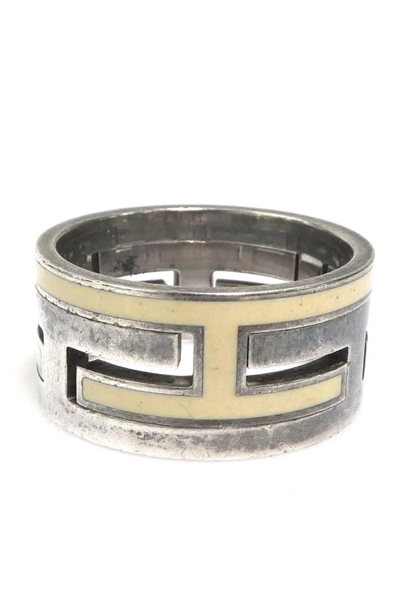 Pre-Owned Hermes HERMES Ring Move H Sterling Silver 925 Cream Men's Women's 1 56702i
