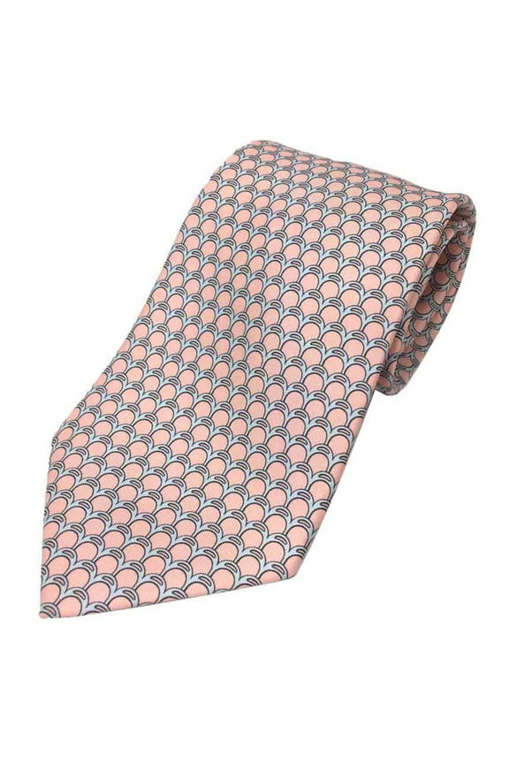 Pre-Owned Hermes HERMES Tie Etrier Silk Twill Pink Men's