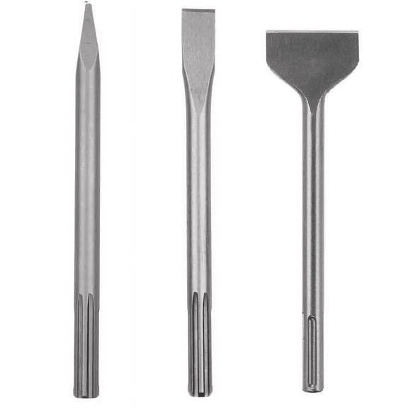 Hermes Hardware 3 - Piece, SDS-Max Chisel Set 16" (Point/Flat/Wide) For SDS Max Rotary Hammers - Heavy Demolition For Reinforced Concrete & Tile( $14/each